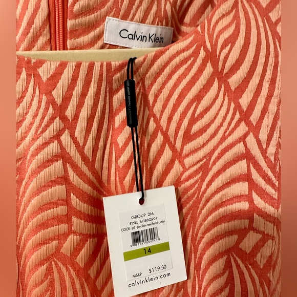 NWT Calvin Klein Textured Dress - Coral - Picture 3 of 4